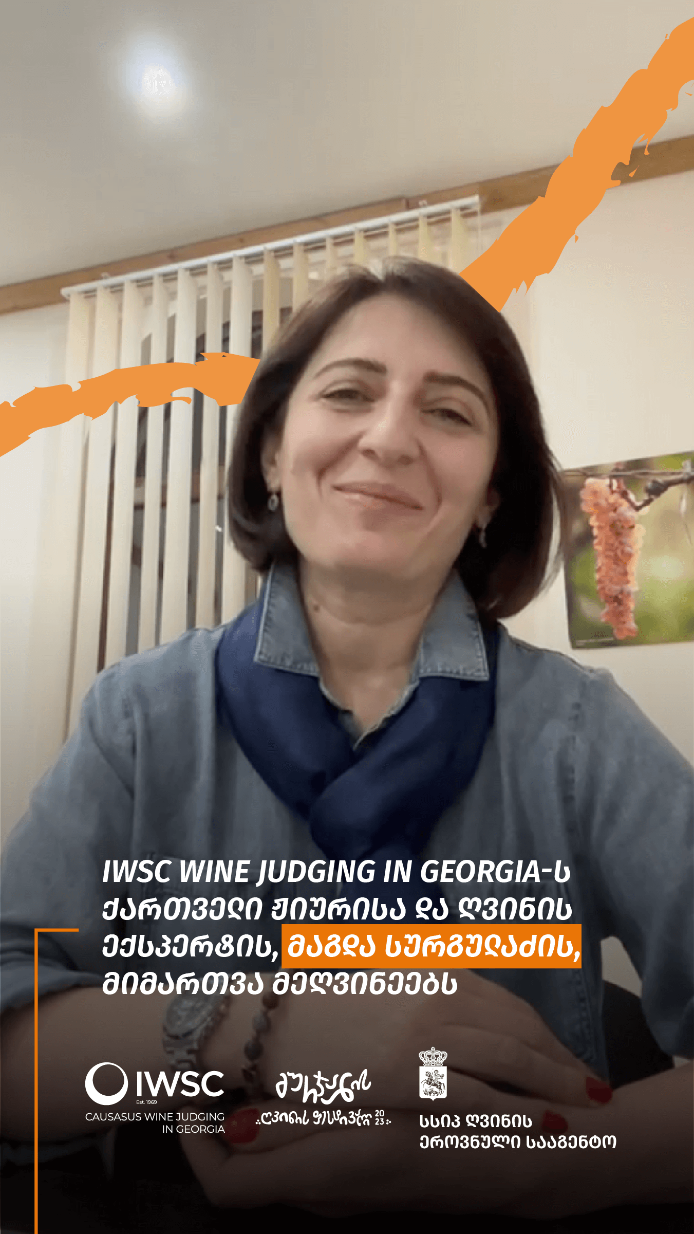 Magda Surguladze, a Georgian judge and wine expert from the IWSC, addresses the winemakers